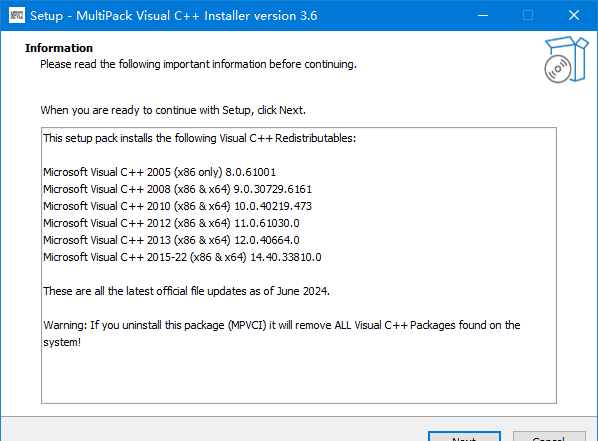 MultiPack Visual C++ Installer (VC++ 运行库集合包) 4.2 版-安卿辰博客